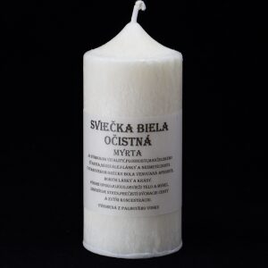 Sviečka Biela – očistná, Myrha | Palmový vosk, duchovná harmónia a pokoj