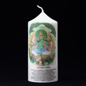 Sviečka Zelená Tara – očistná sviečka súcitu a ochrany
